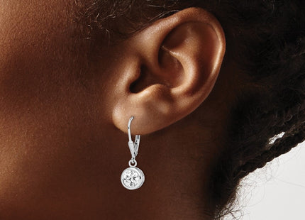 Sterling silver cubic zirconia drop earrings, another view