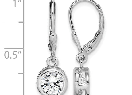 Sterling silver cubic zirconia drop earrings, further view
