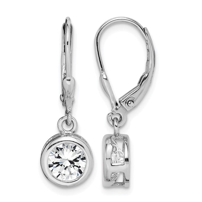 Sterling silver cubic zirconia drop earrings
