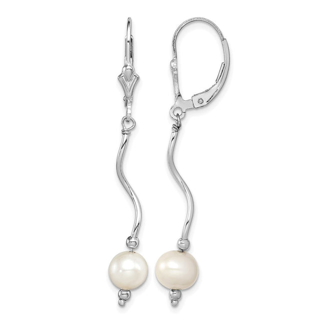 Sterling silver pearl drop earrings