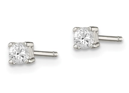 Sterling silver cubic zirconia stud earrings, alternate view