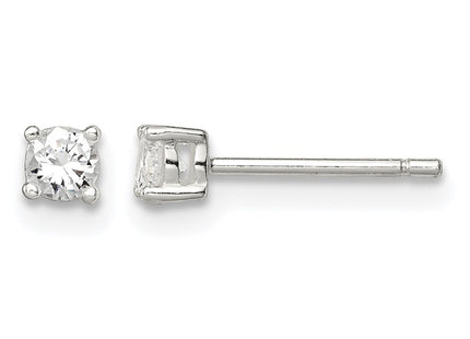 Sterling silver cubic zirconia stud earrings