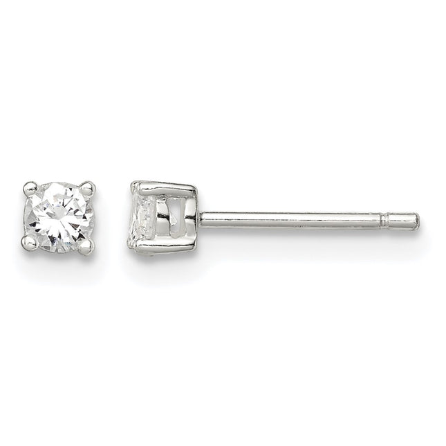 Sterling silver cubic zirconia stud earrings