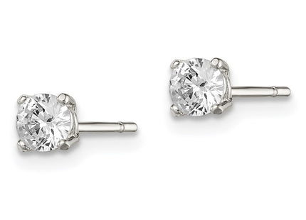 Sterling silver cubic zirconia stud earrings, alternate view