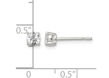 Sterling silver cubic zirconia stud earrings, further view