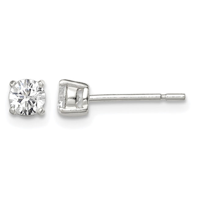 Sterling silver cubic zirconia stud earrings