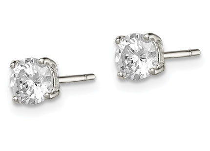 Sterling silver cubic zirconia stud earrings, alternate view