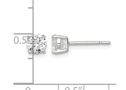 Sterling silver cubic zirconia stud earrings, further view