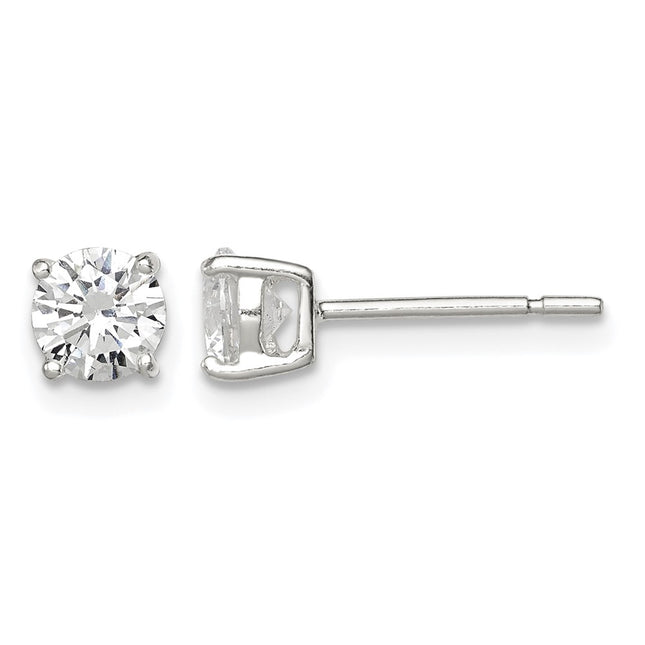 Sterling silver cubic zirconia stud earrings