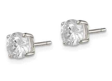 Sterling silver cubic zirconia stud earrings, alternate view