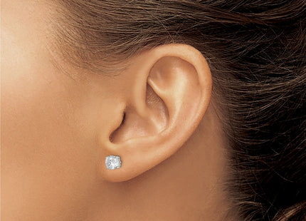 Sterling silver cubic zirconia stud earrings, another view