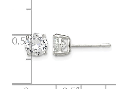 Sterling silver cubic zirconia stud earrings, further view
