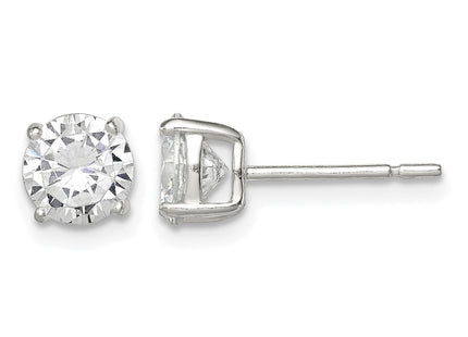 Sterling silver cubic zirconia stud earrings