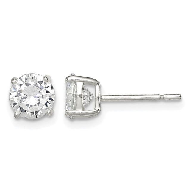 Sterling silver cubic zirconia stud earrings
