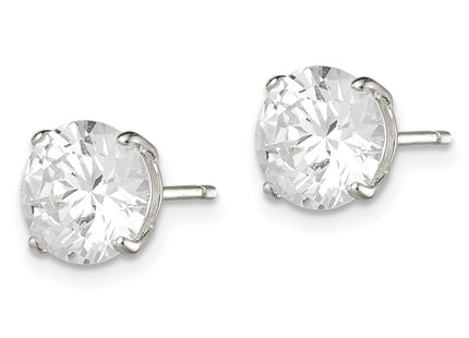 Sterling silver cubic zirconia stud earrings, alternate view