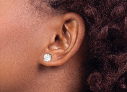 Sterling silver cubic zirconia stud earrings, another view