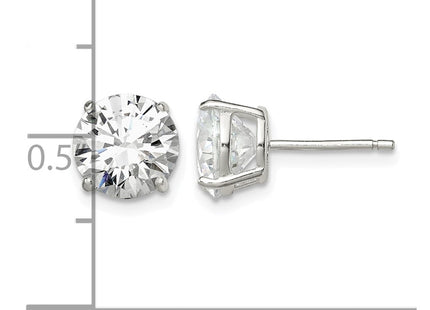 Sterling silver cubic zirconia stud earrings, further view
