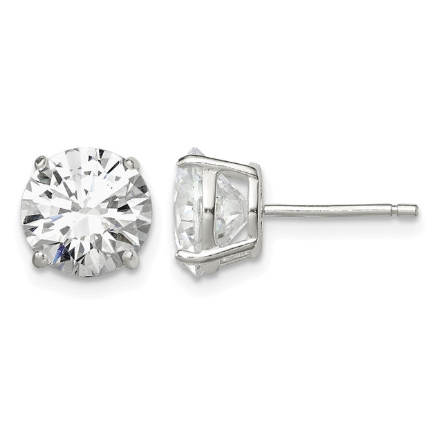 Sterling silver cubic zirconia stud earrings