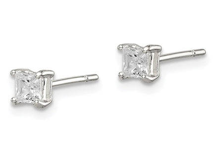 Sterling silver cubic zirconia stud earrings, alternate view