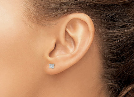 Sterling silver cubic zirconia stud earrings, another view