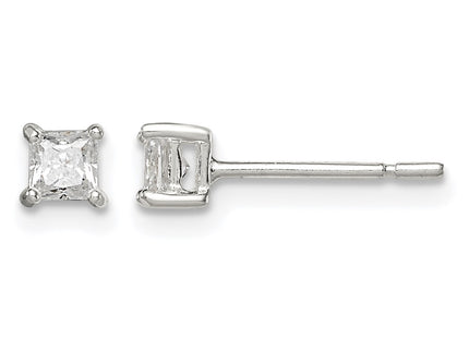 Sterling silver cubic zirconia stud earrings