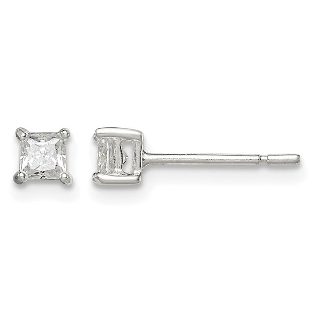 Sterling silver cubic zirconia stud earrings