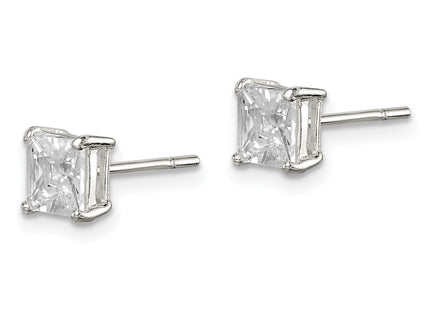 Sterling silver cubic zirconia stud earrings, alternate view