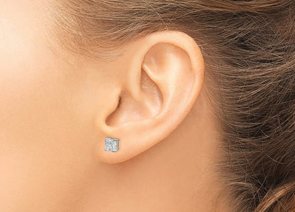 Sterling silver cubic zirconia stud earrings, another view
