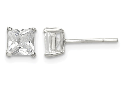 Sterling silver cubic zirconia stud earrings