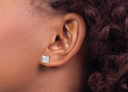 Sterling silver cubic zirconia stud earrings, another view