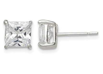 Sterling silver cubic zirconia stud earrings