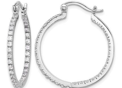 Sterling silver cubic zirconia hoop earrings