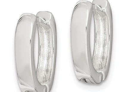 Sterling silver oval hoop earrings, alternate view