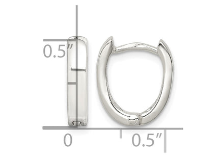 Sterling silver oval hoop earrings, further view