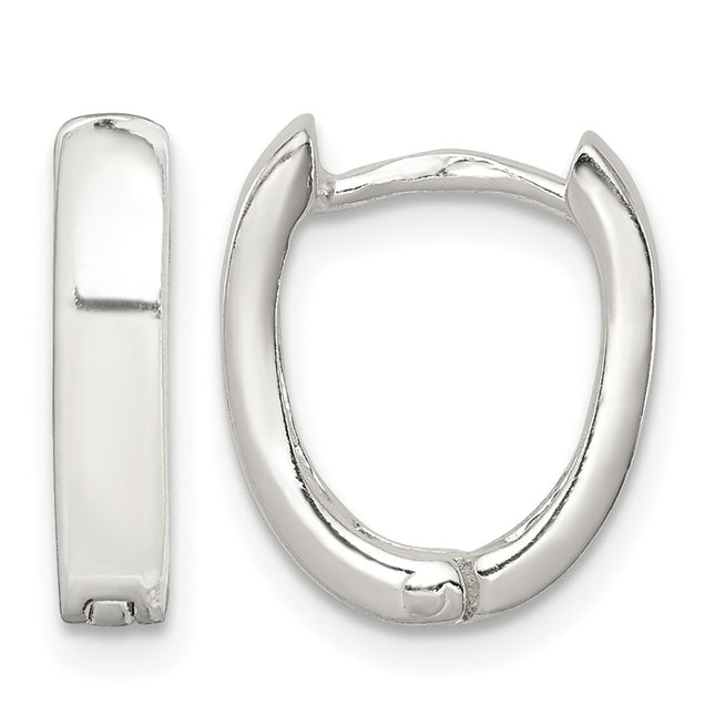 Sterling silver oval hoop earrings