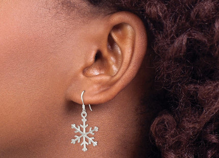 Sterling Silver Snowflake Dangle Earrings (Style QE3368)