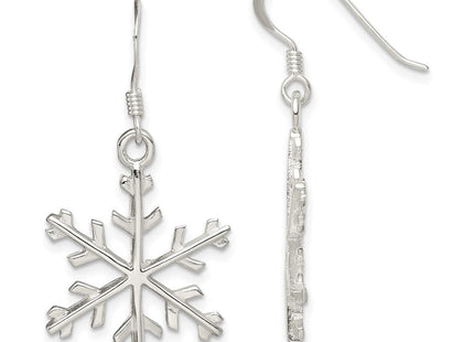 Sterling Silver Snowflake Dangle Earrings (Style QE3368)
