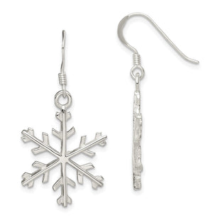 Sterling Silver Snowflake Dangle Earrings (Style QE3368)