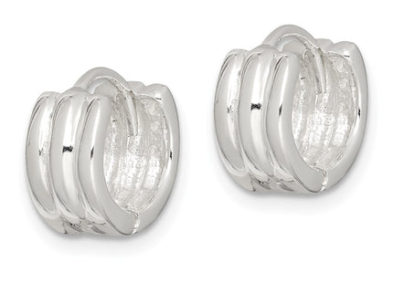 Sterling silver hoop earrings, alternate view