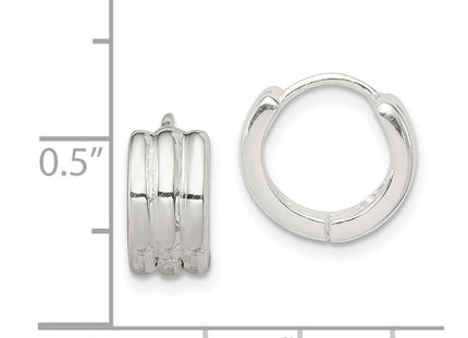 Sterling silver hoop earrings, further view