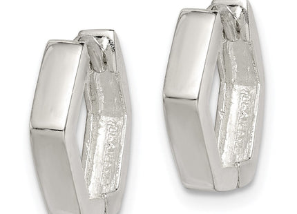 Sterling Silver Striped Hinged Hoop Earrings (Style QE3444)