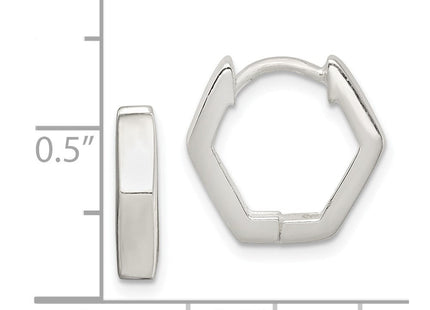 Sterling Silver Striped Hinged Hoop Earrings (Style QE3444)
