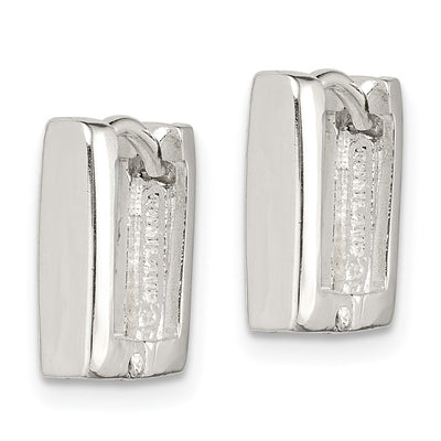 Sterling Silver Square Hinged Hoop Earrings, 12 x 3mm