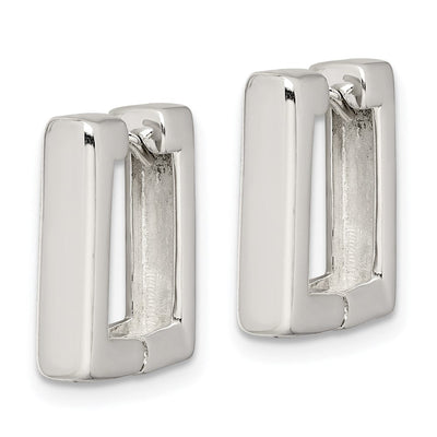 Sterling Silver Square Hinged Hoop Earrings, 14 x 4mm