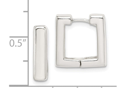 Sterling Silver Square Hinged Hoop Earrings (Style QE3446)