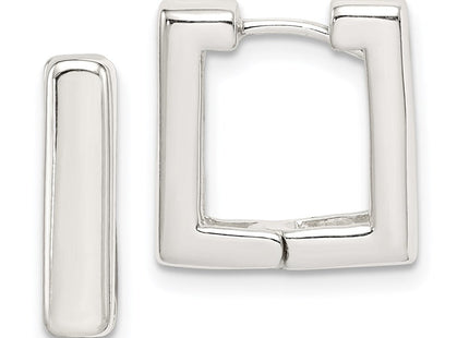 Sterling Silver Square Hinged Hoop Earrings (Style QE3446)