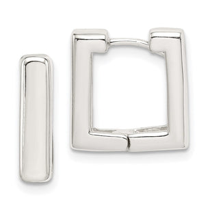 Sterling Silver Square Hinged Hoop Earrings (Style QE3446)