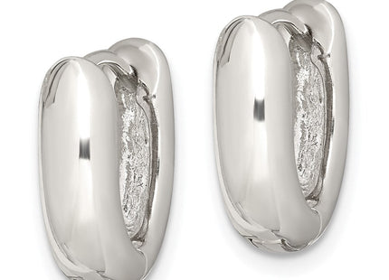 Sterling Silver Oval Hinged Hoop Earrings (Style QE3450)