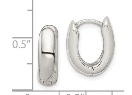 Sterling Silver Oval Hinged Hoop Earrings (Style QE3450)