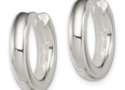 Sterling Silver Polished Hinged Hoop Earrings, 17 x 4mm